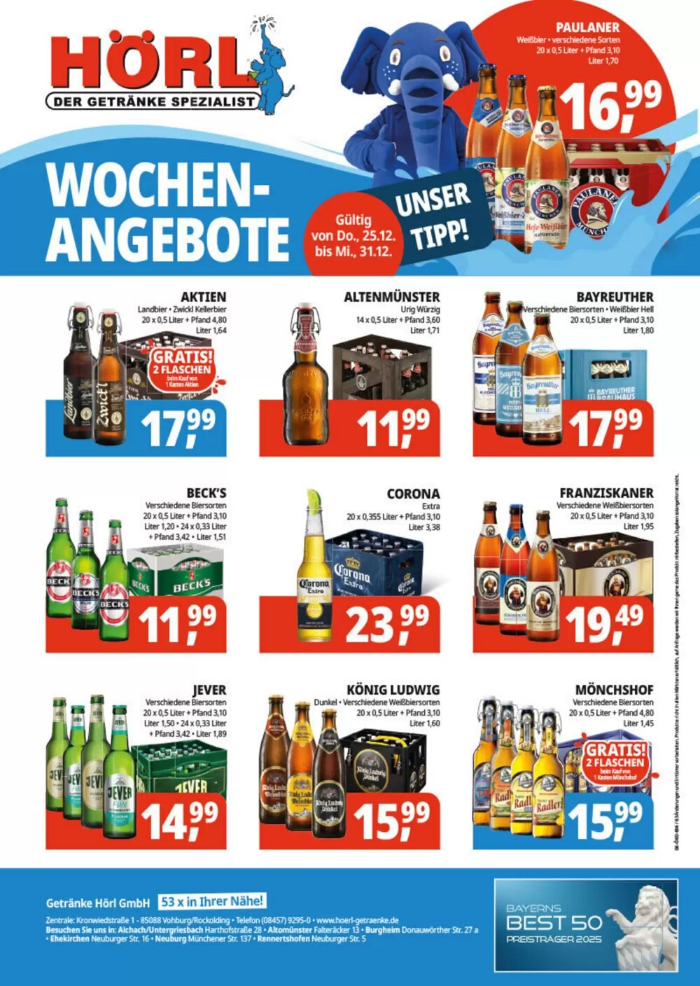 Hörl Getränke Prospekt (ab 25.12.2025) zum Blättern - Seite 1