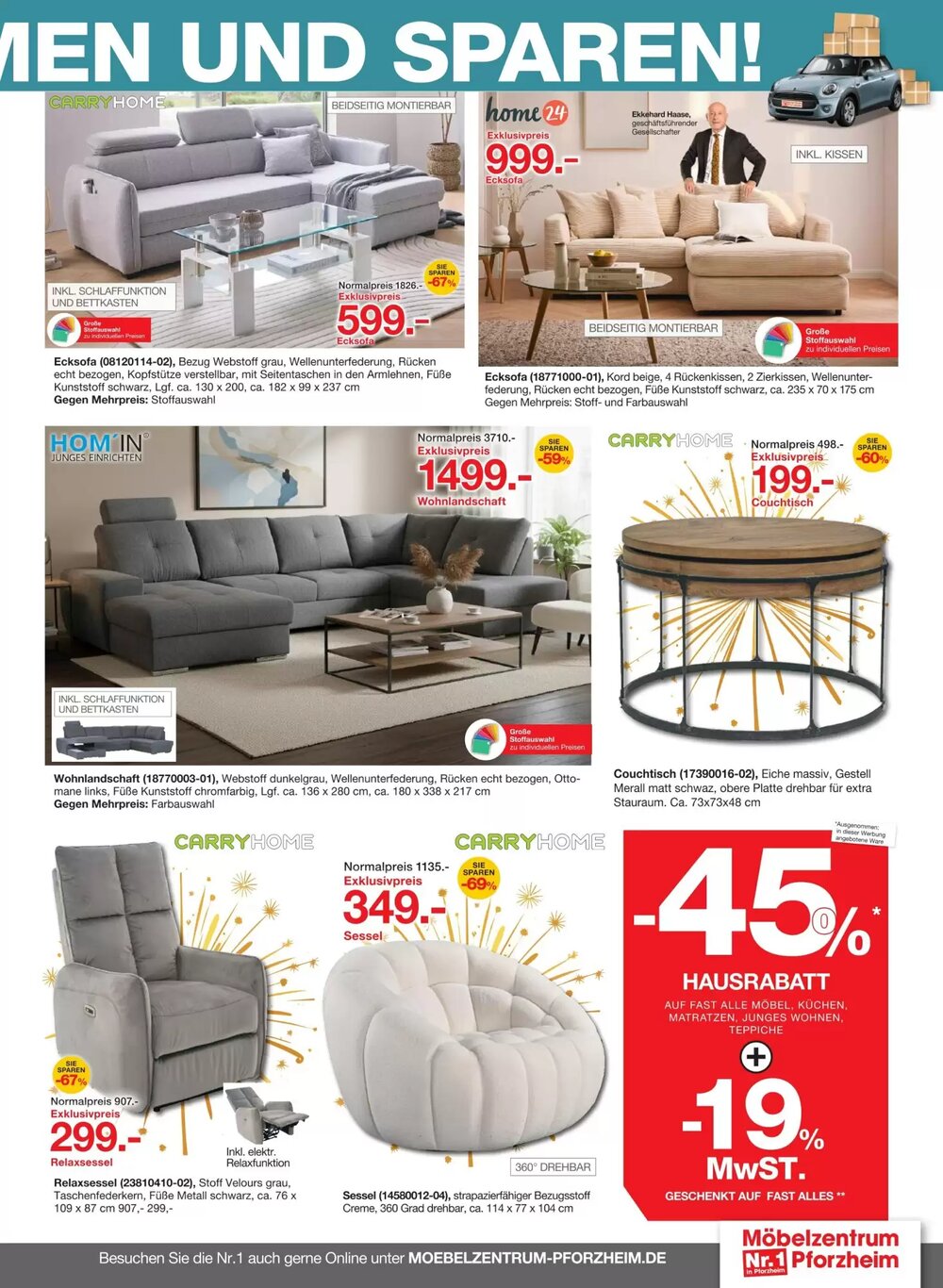 Möbelzentrum Pforzheim Prospekt (ab 27.12.2025) zum Blättern - Seite 23