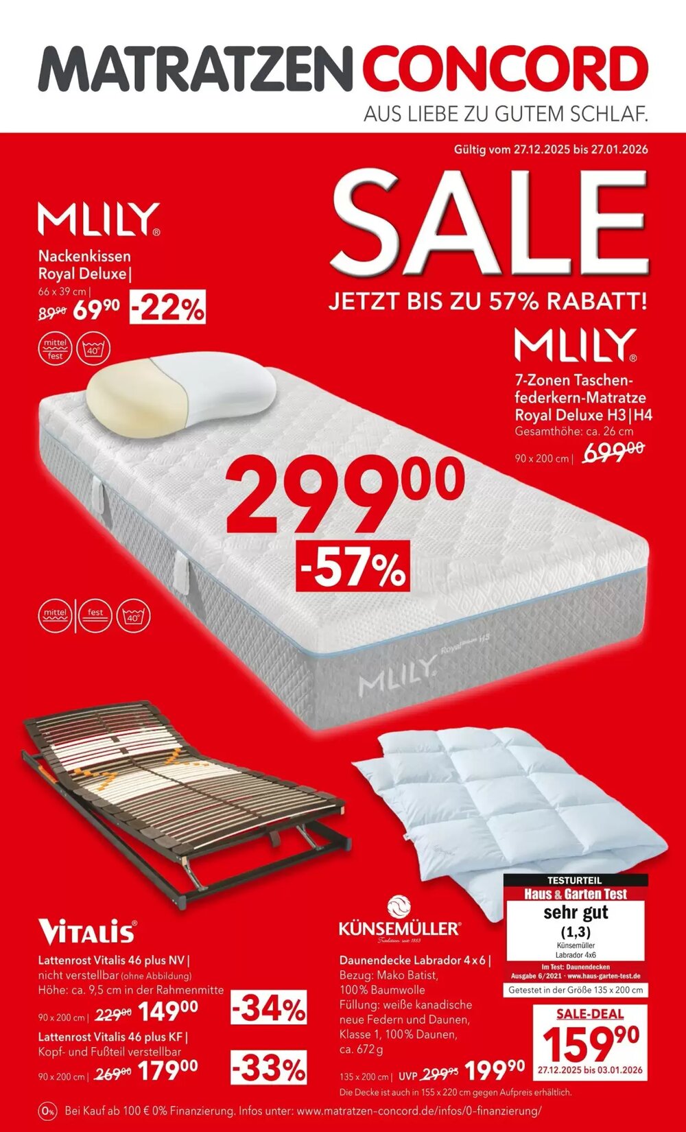 Matratzen Concord Prospekt (ab 27.12.2025) zum Blättern - Seite 1