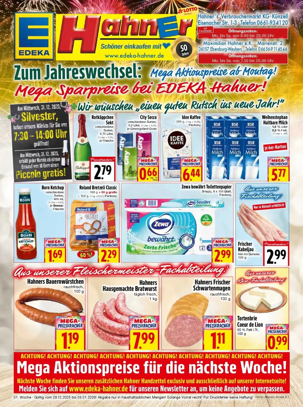 EDEKA Hahner Prospekt (ab 28.12.2025) zum Blättern - Seite 1