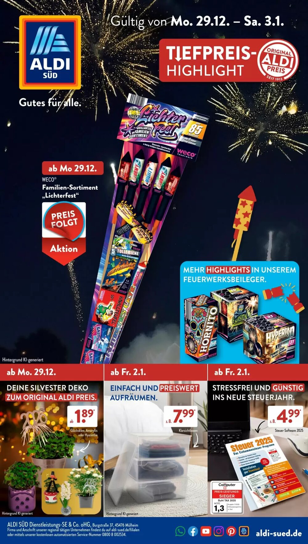 Aldi Süd Prospekt (ab 29.12.2025) zum Blättern - Seite 1