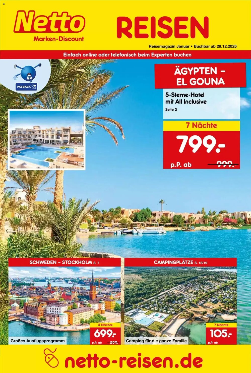 Netto Reisen Prospekt (ab 29.12.2025) zum Blättern - Seite 1