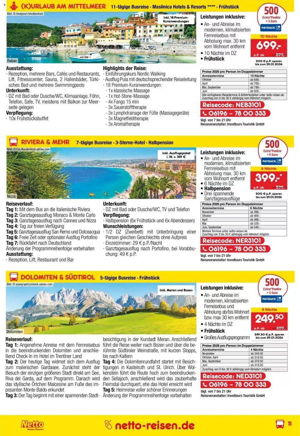 Netto Reisen Prospekt (ab 29.12.2025) zum Blättern - Seite 11
