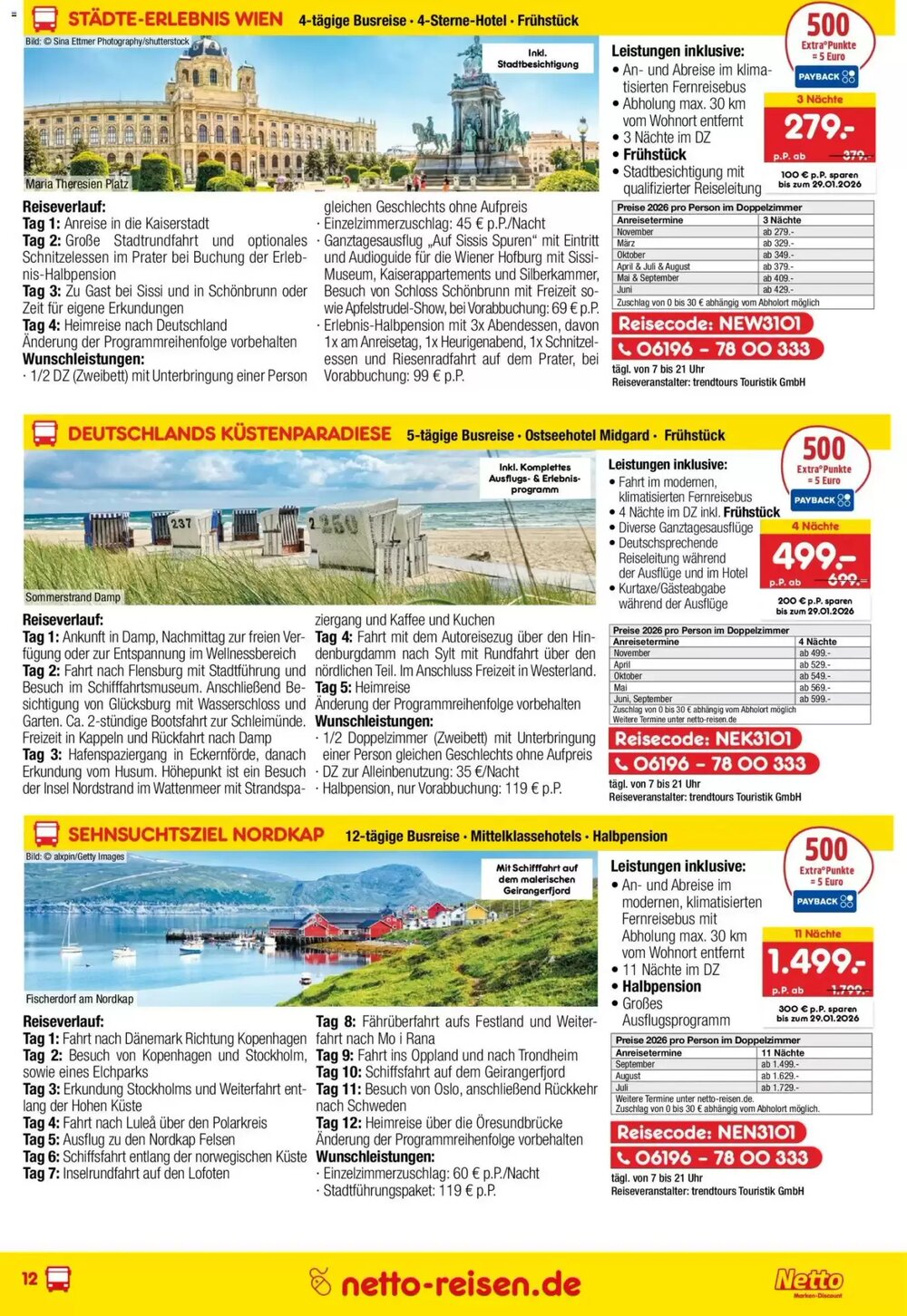Netto Reisen Prospekt (ab 29.12.2025) zum Blättern - Seite 12