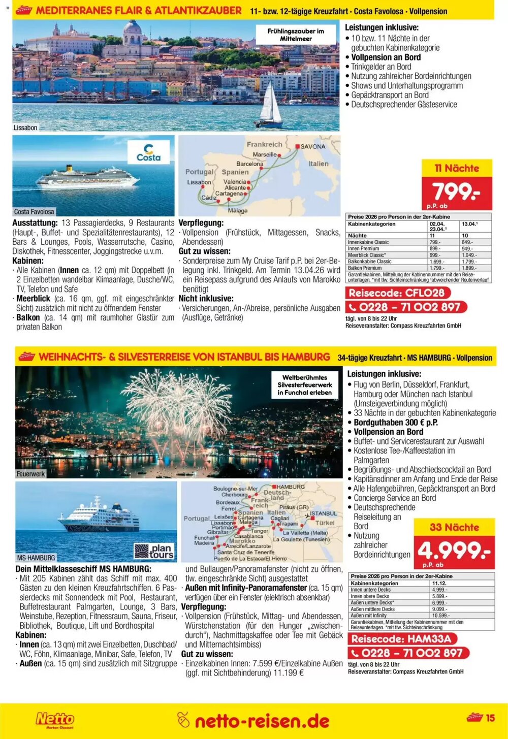 Netto Reisen Prospekt (ab 29.12.2025) zum Blättern - Seite 15