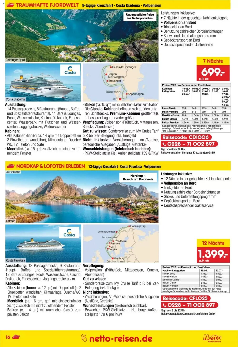 Netto Reisen Prospekt (ab 29.12.2025) zum Blättern - Seite 16