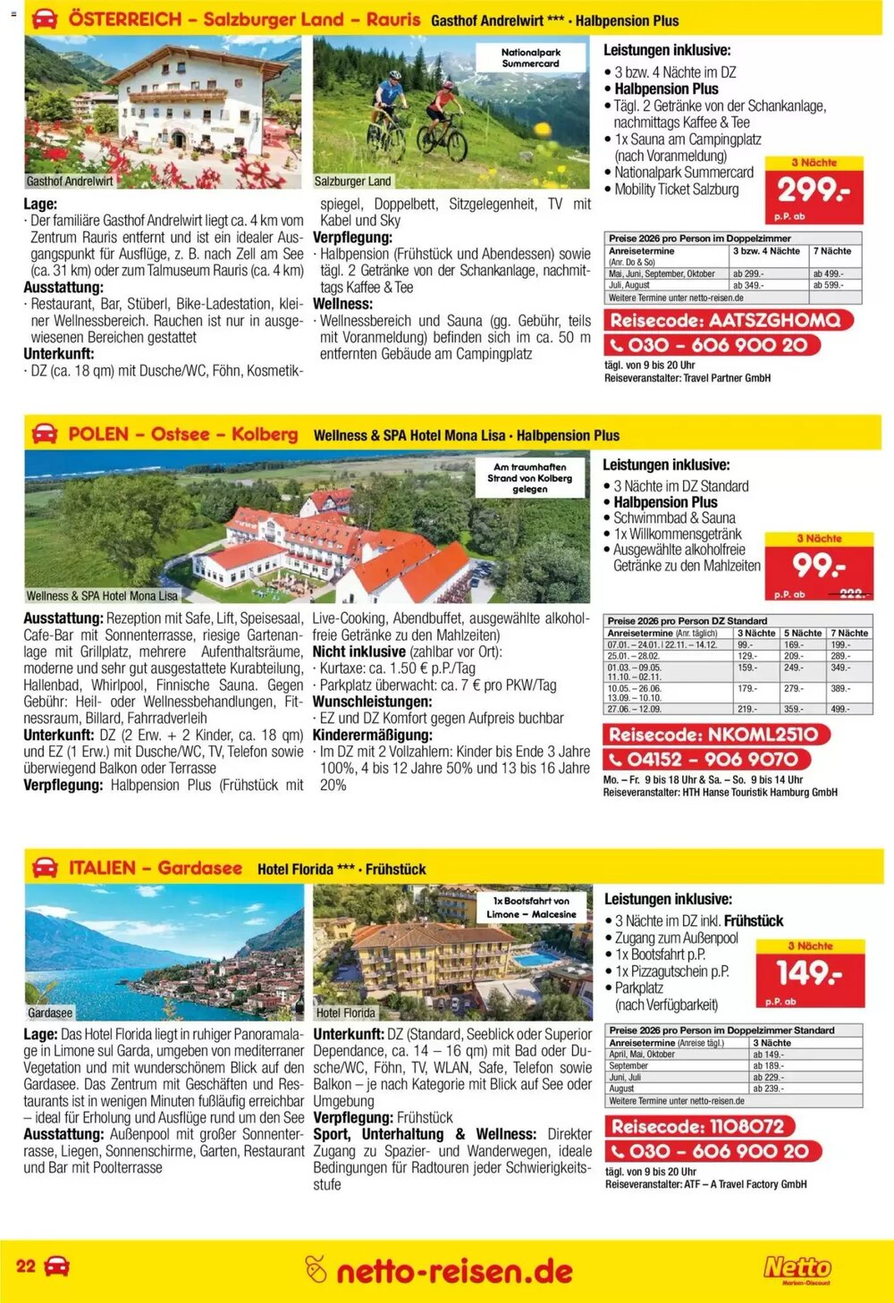 Netto Reisen Prospekt (ab 29.12.2025) zum Blättern - Seite 22