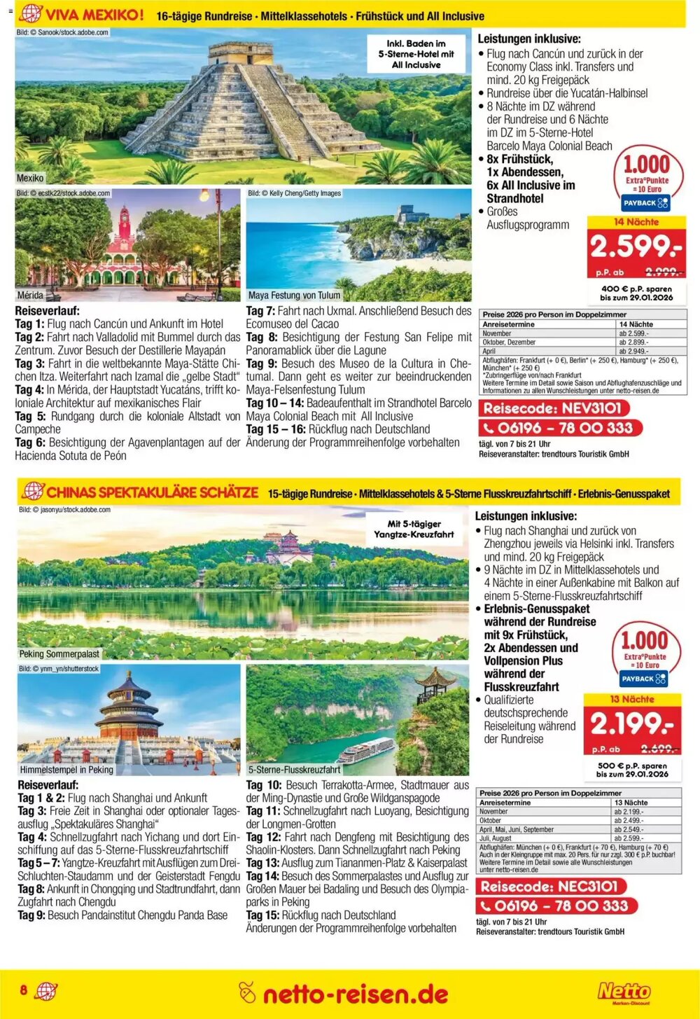 Netto Reisen Prospekt (ab 29.12.2025) zum Blättern - Seite 8