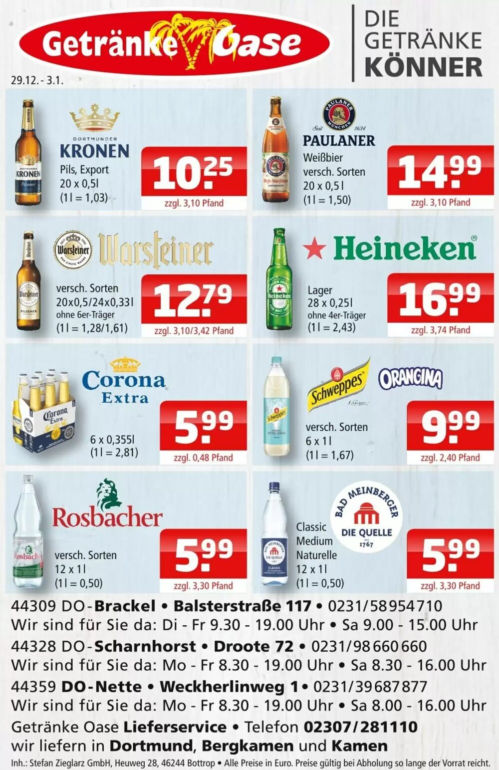 Getränke Oase Prospekt (ab 29.12.2025) zum Blättern - Seite 1