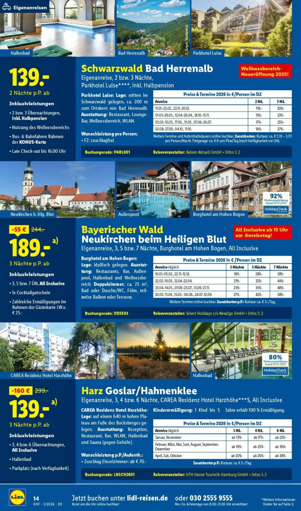 Lidl Reisen Prospekt (ab 29.12.2025) zum Blättern - Seite 14