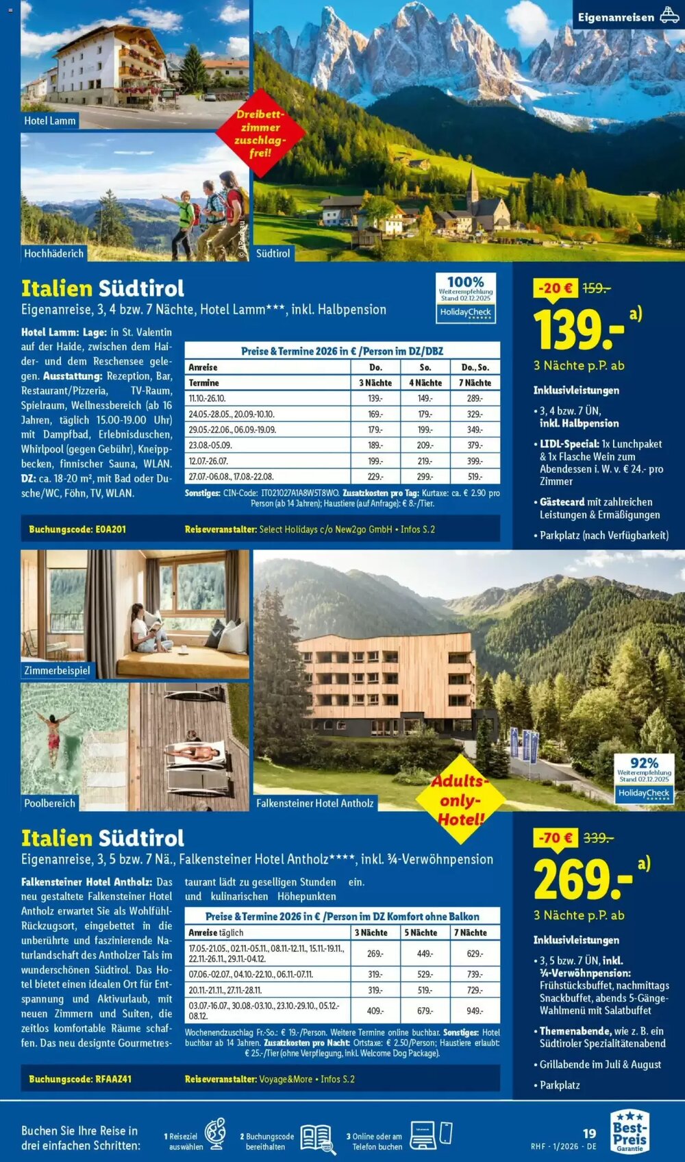 Lidl Reisen Prospekt (ab 29.12.2025) zum Blättern - Seite 19