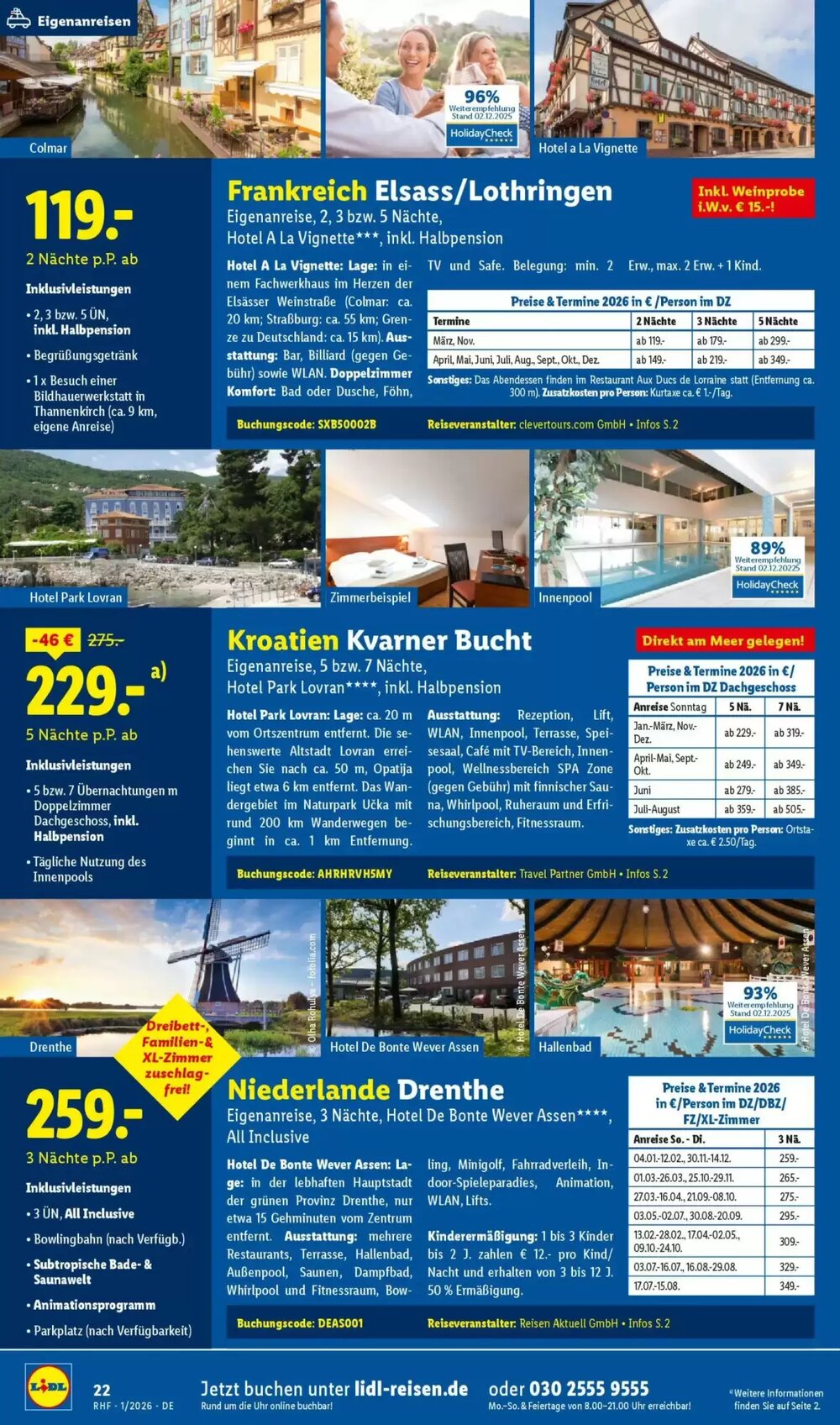 Lidl Reisen Prospekt (ab 29.12.2025) zum Blättern - Seite 22