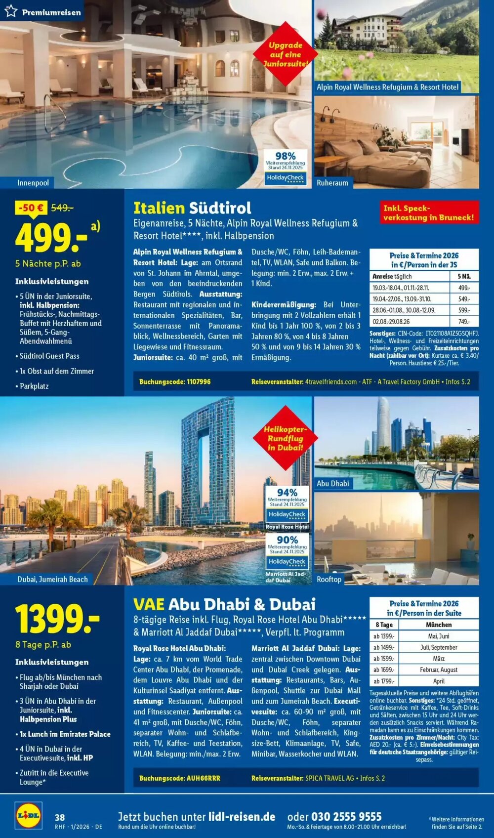 Lidl Reisen Prospekt (ab 29.12.2025) zum Blättern - Seite 38