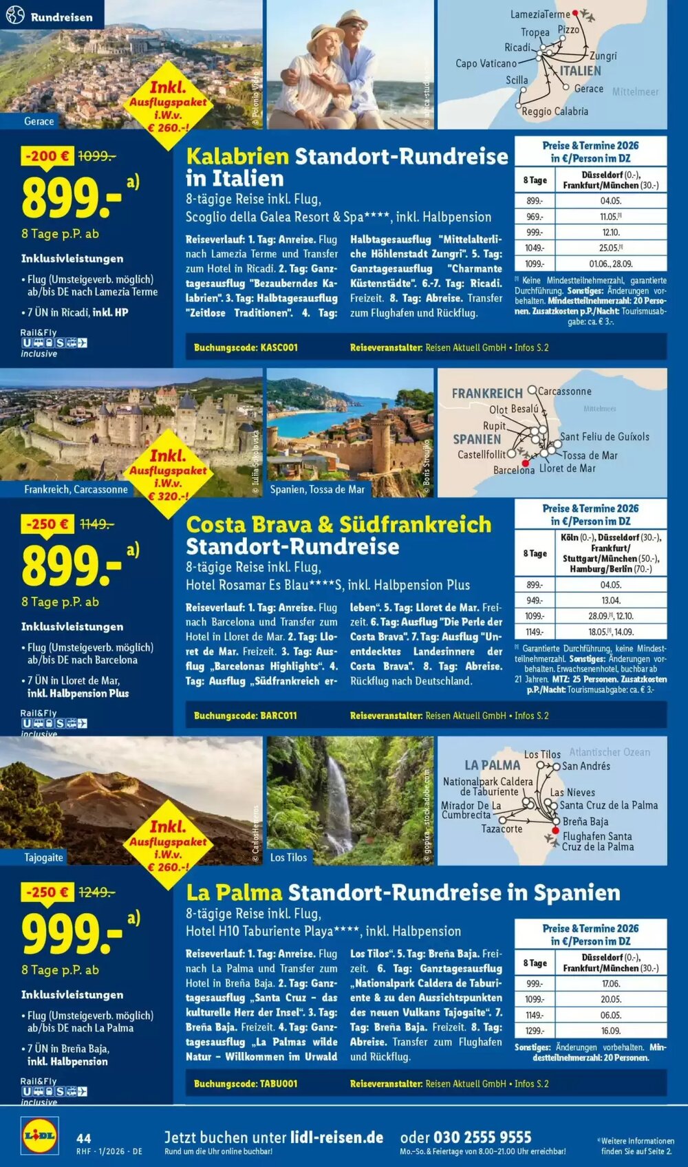 Lidl Reisen Prospekt (ab 29.12.2025) zum Blättern - Seite 44