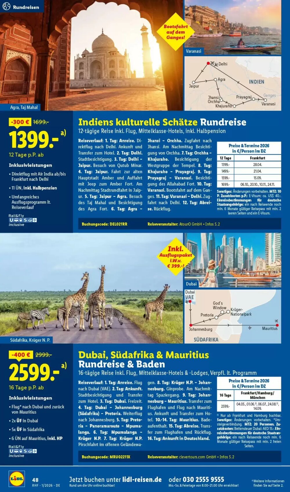 Lidl Reisen Prospekt (ab 29.12.2025) zum Blättern - Seite 48
