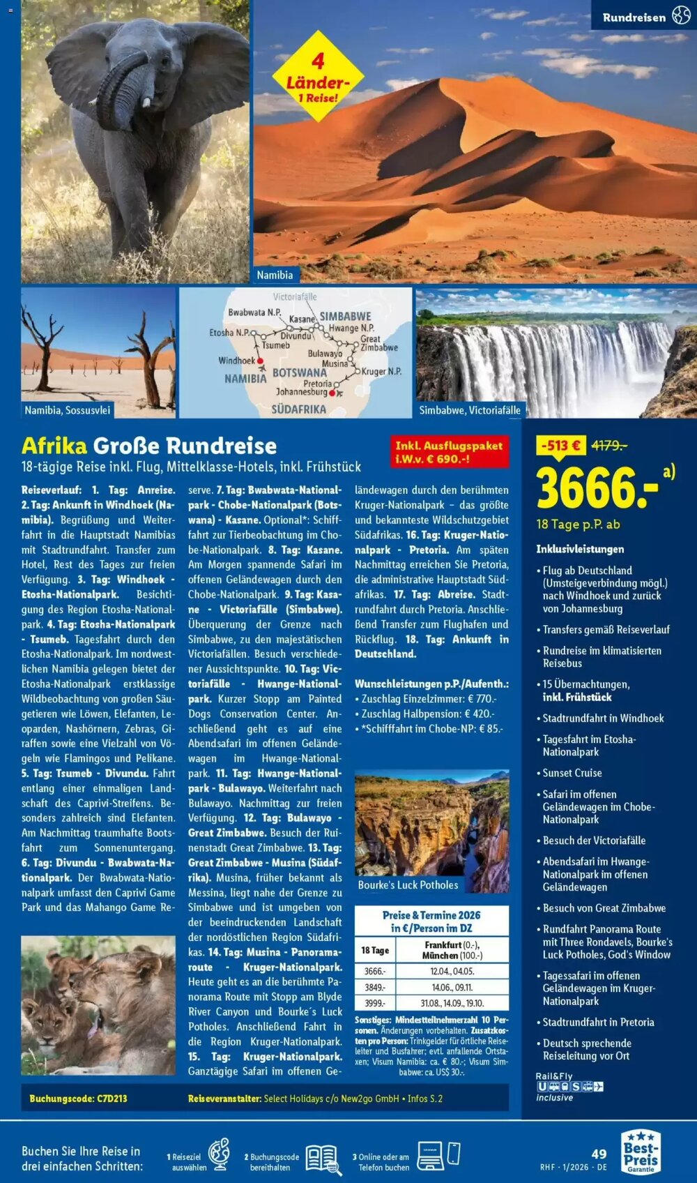 Lidl Reisen Prospekt (ab 29.12.2025) zum Blättern - Seite 49