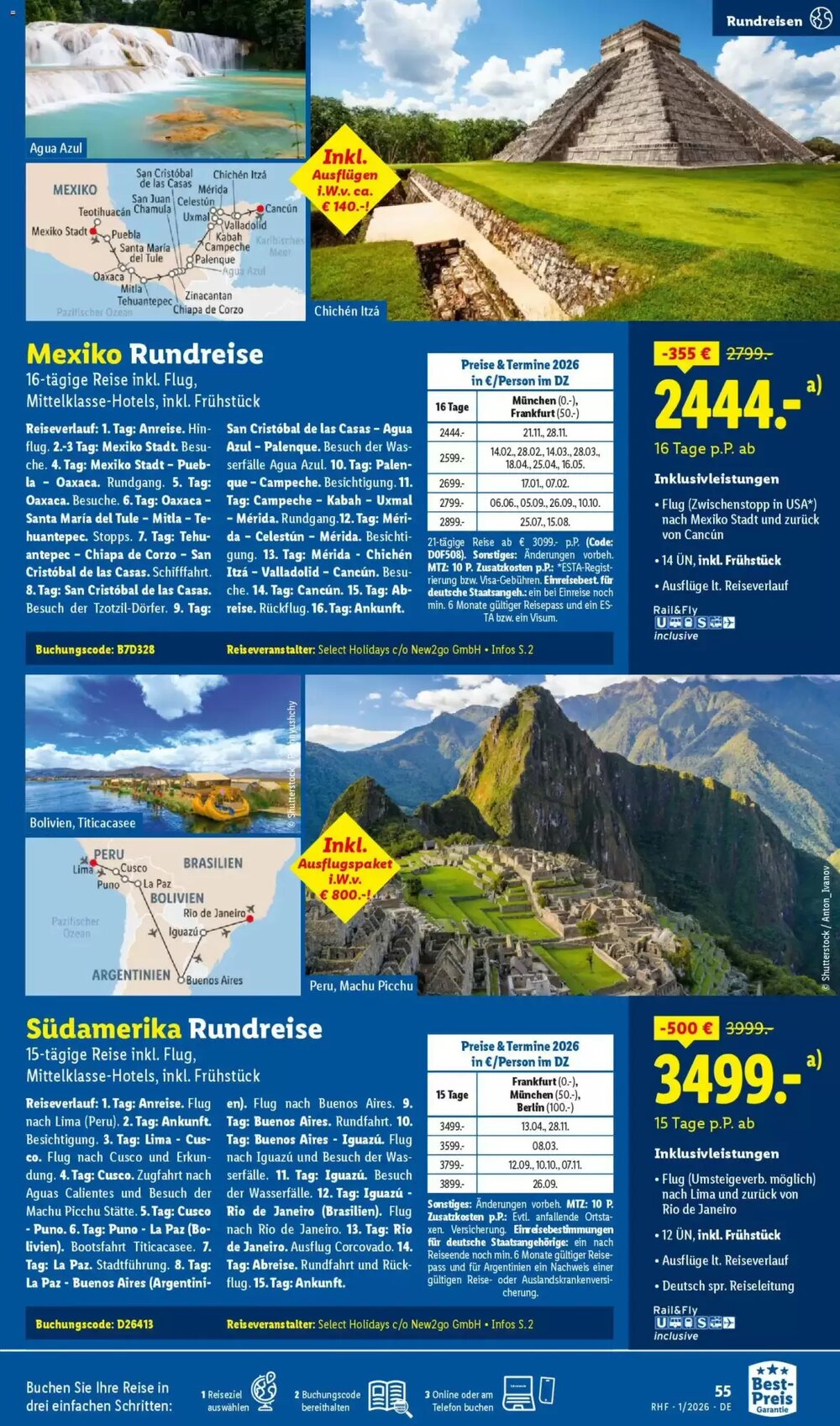 Lidl Reisen Prospekt (ab 29.12.2025) zum Blättern - Seite 55