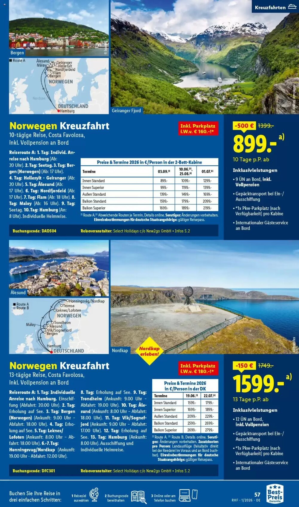 Lidl Reisen Prospekt (ab 29.12.2025) zum Blättern - Seite 57