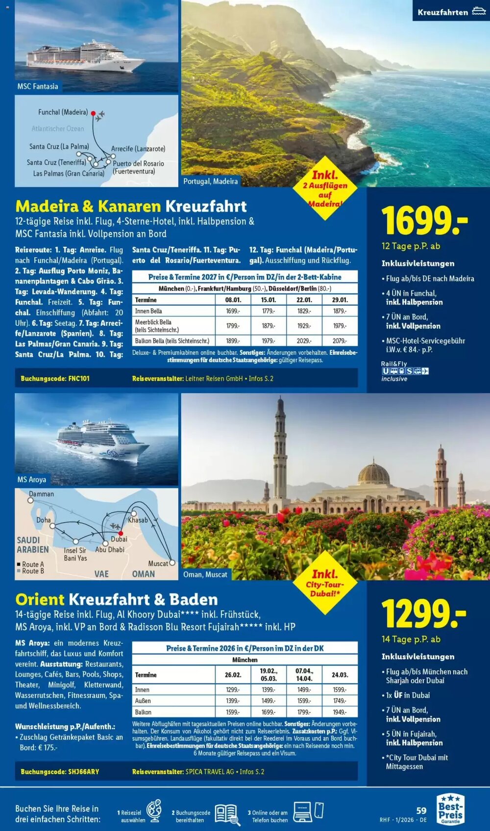 Lidl Reisen Prospekt (ab 29.12.2025) zum Blättern - Seite 59