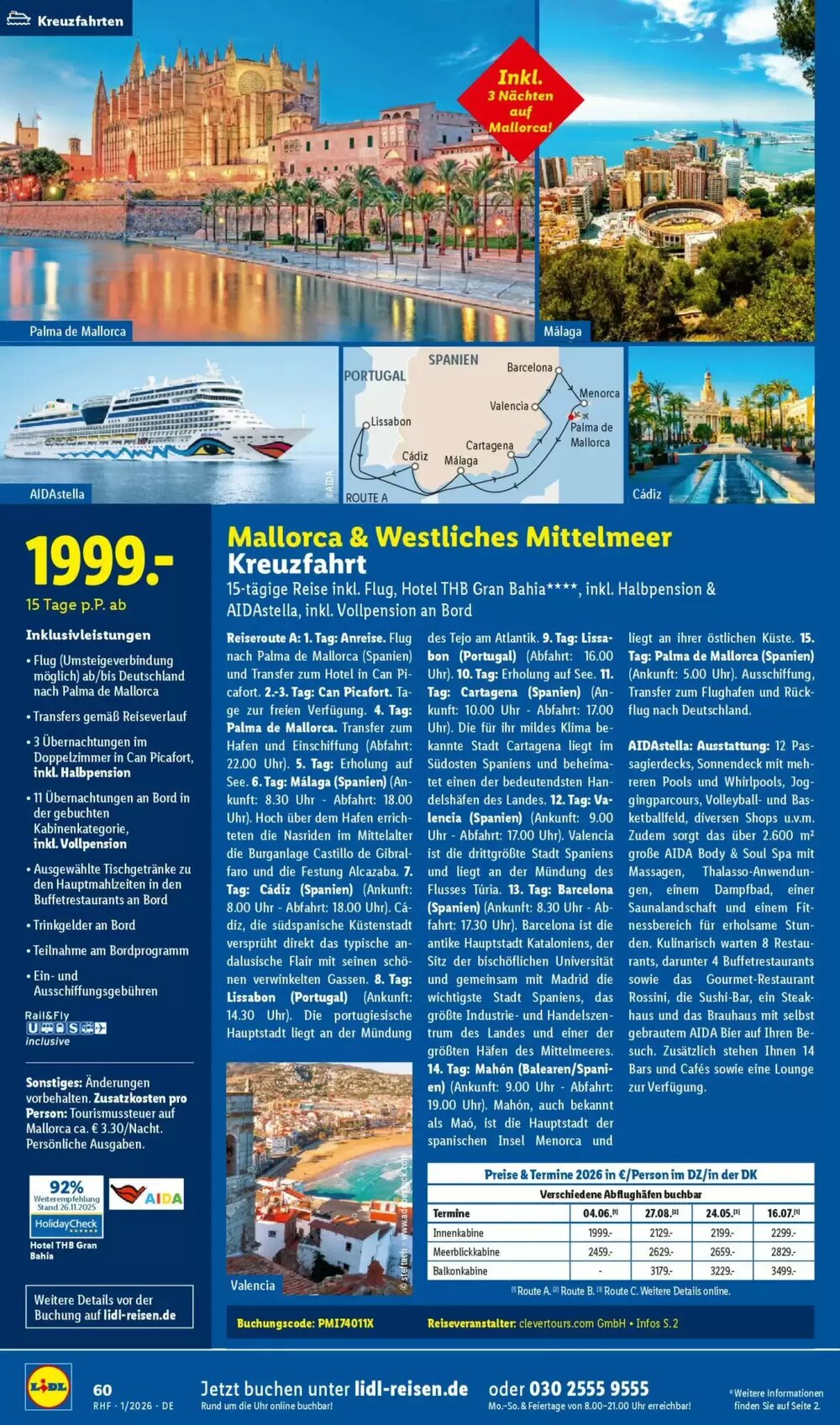 Lidl Reisen Prospekt (ab 29.12.2025) zum Blättern - Seite 60