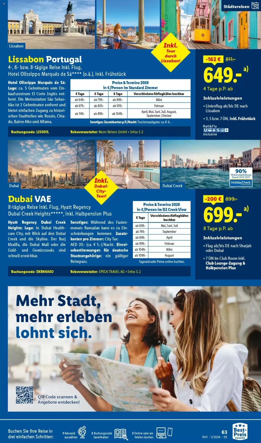 Lidl Reisen Prospekt (ab 29.12.2025) zum Blättern - Seite 63