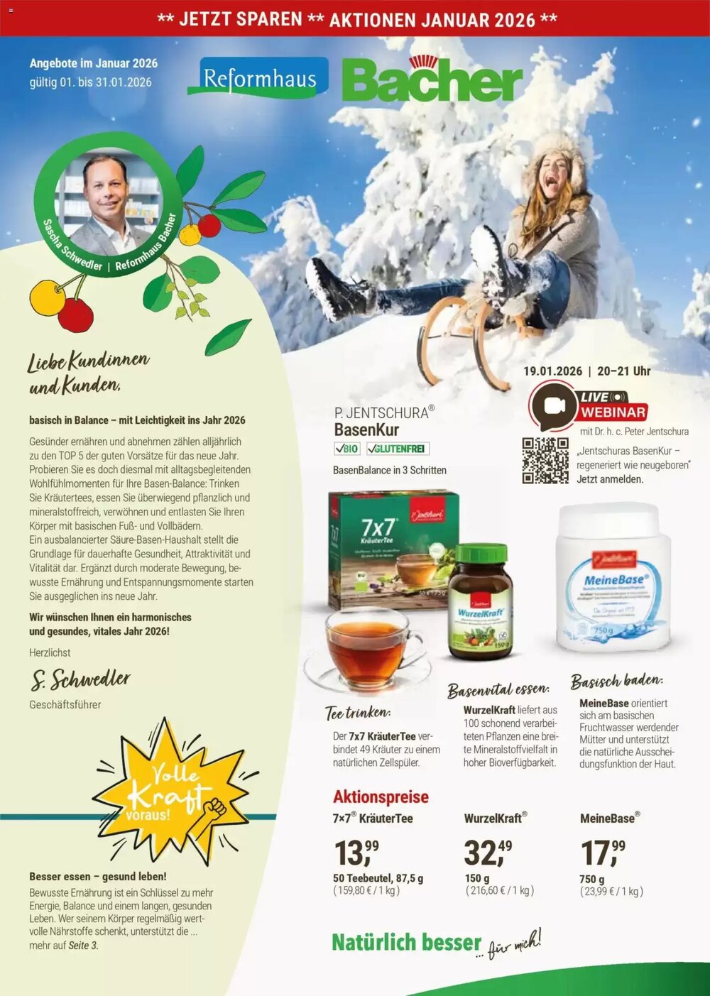 Reformhaus Bacher Prospekt (ab 01.01.2026) zum Blättern - Seite 1