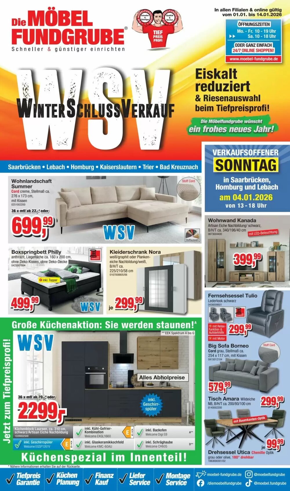 Möbelfundgrube Prospekt (ab 01.01.2026) zum Blättern - Seite 1