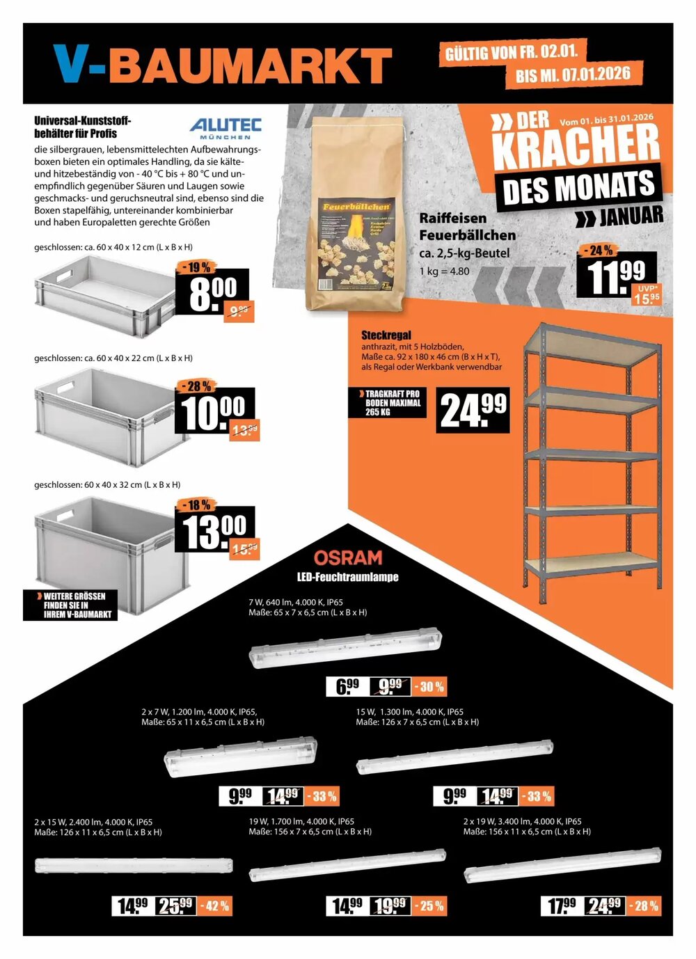 V Baumarkt Prospekt (ab 02.01.2026) zum Blättern - Seite 1