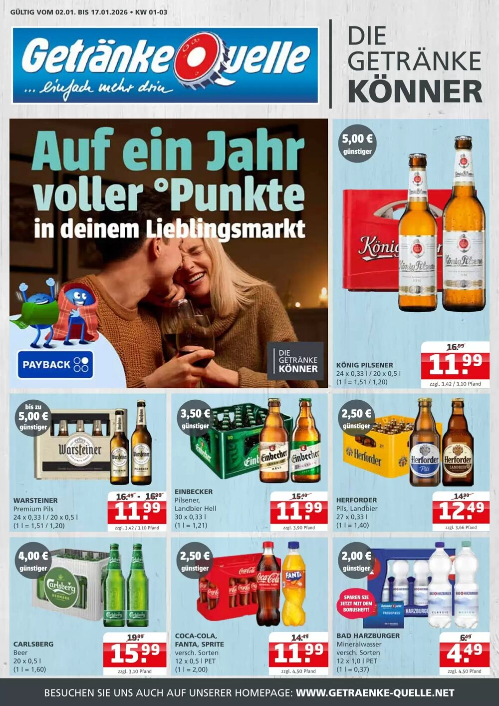 Getränke Quelle Prospekt (ab 02.01.2026) zum Blättern - Seite 1