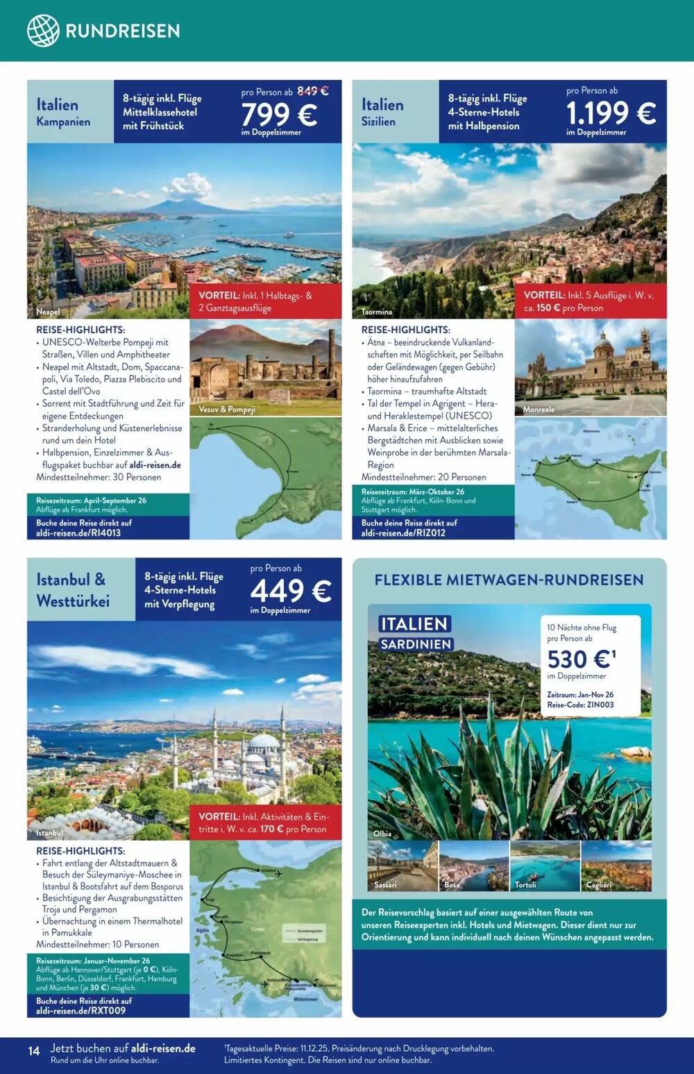 Aldi Süd Reisen Prospekt (ab 02.01.2026) zum Blättern - Seite 14
