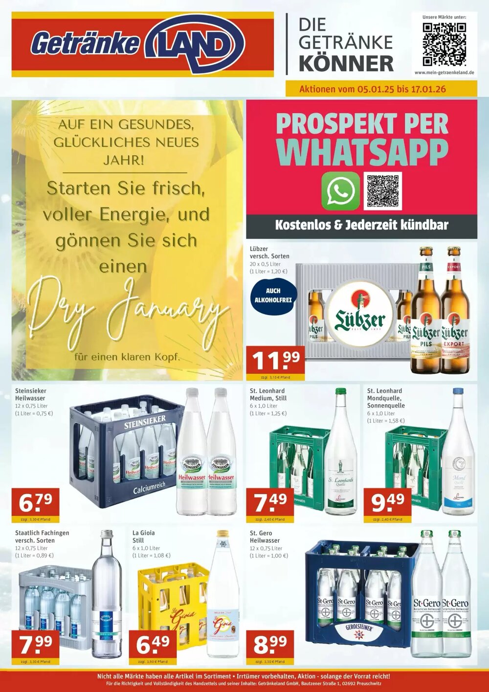 Getränkeland Prospekt (ab 04.01.2026) zum Blättern - Seite 1