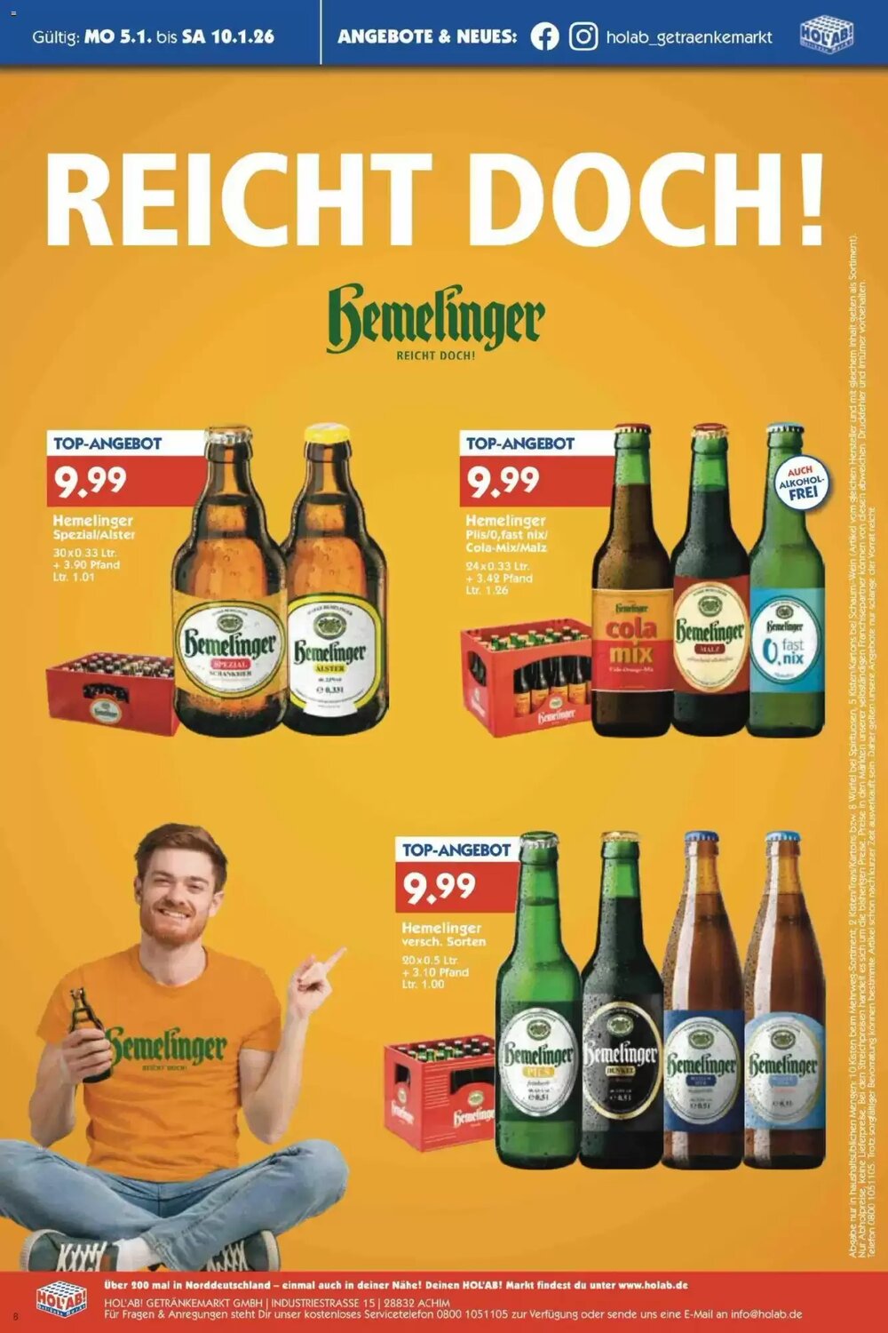 Hol'ab Getränkemarkt Prospekt (ab 05.01.2026) zum Blättern - Seite 8