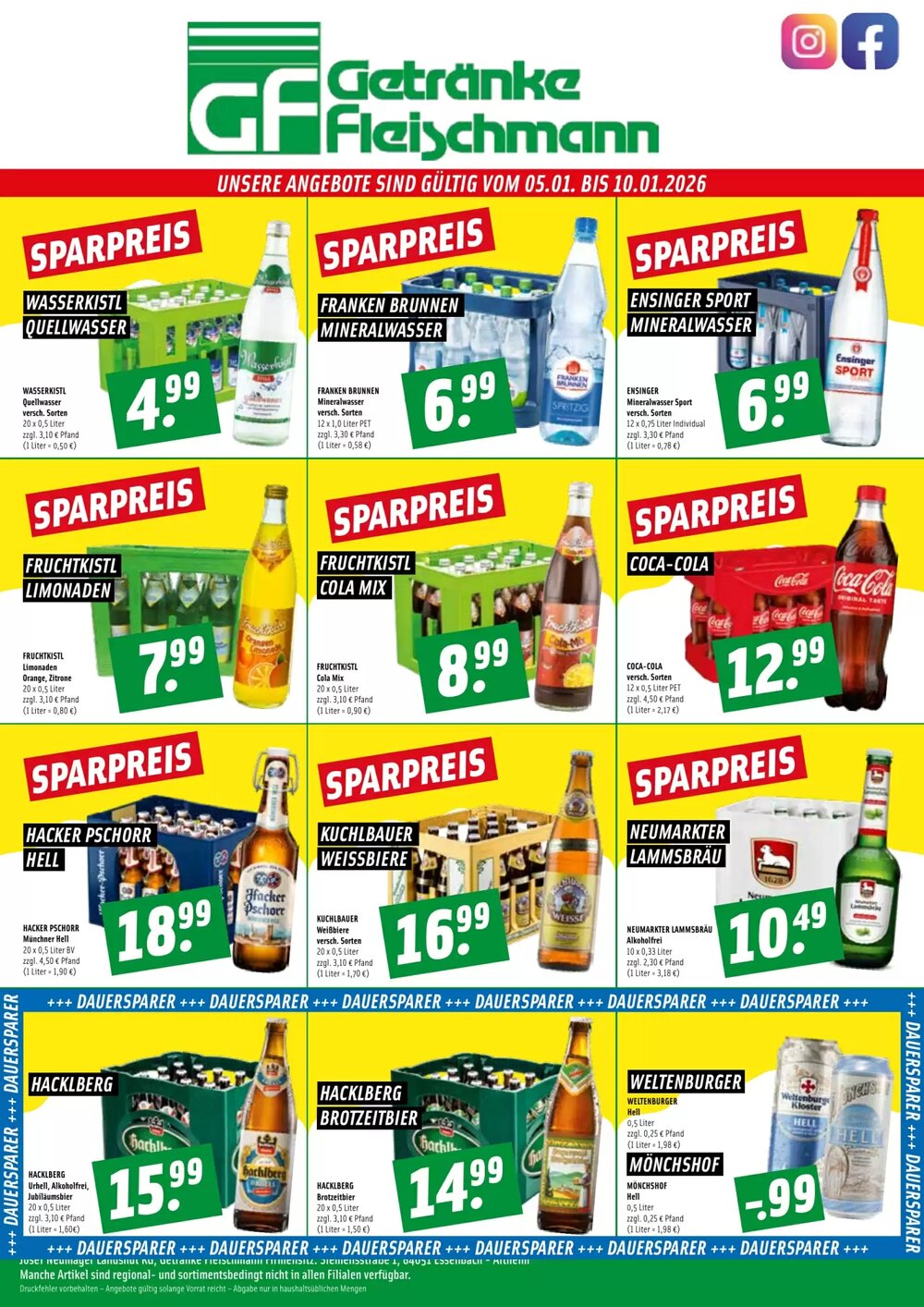 Getränke Fleischmann Prospekt (ab 05.01.2026) zum Blättern - Seite 1