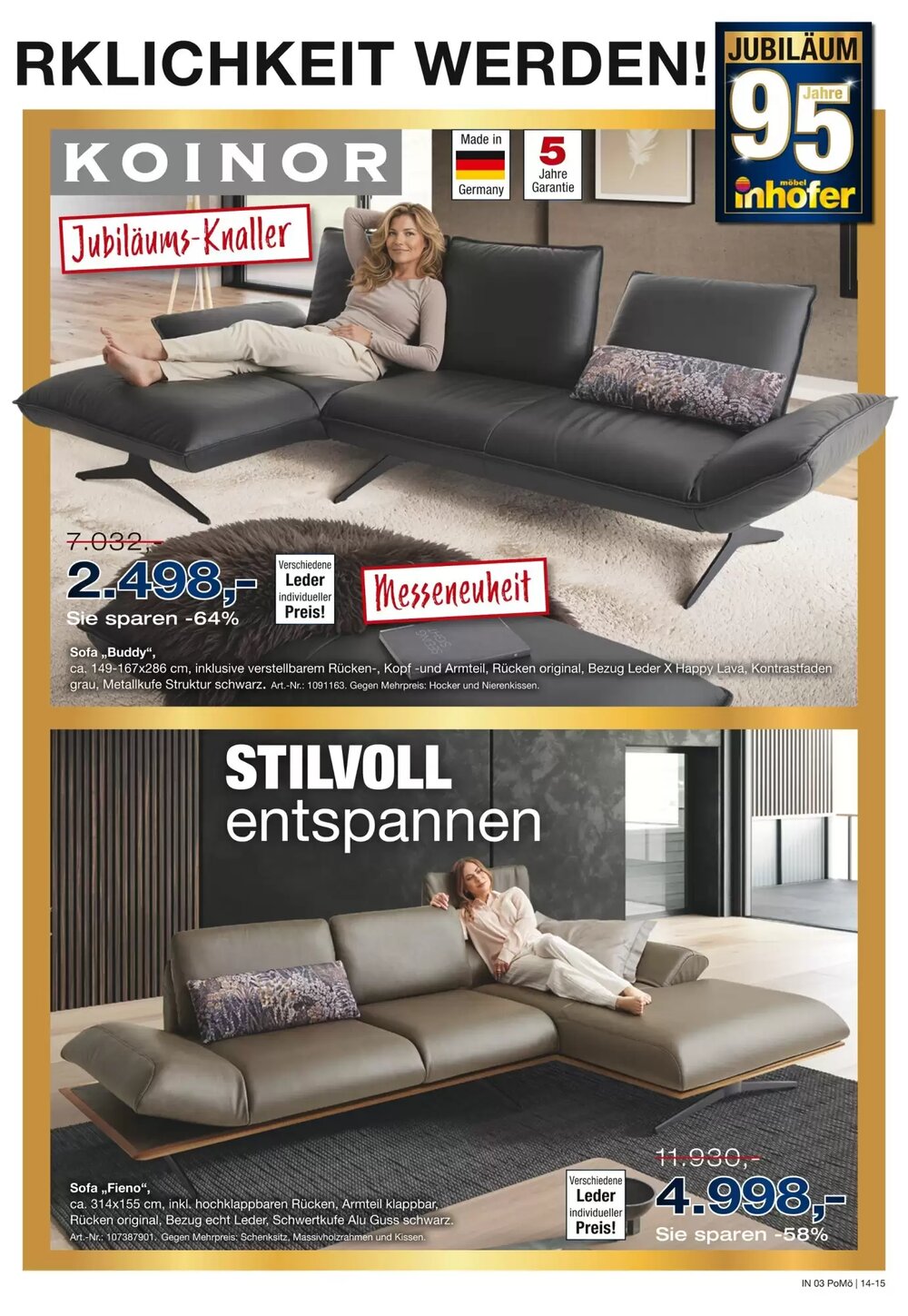 Möbel Inhofer Prospekt (ab 08.01.2026) zum Blättern - Seite 15