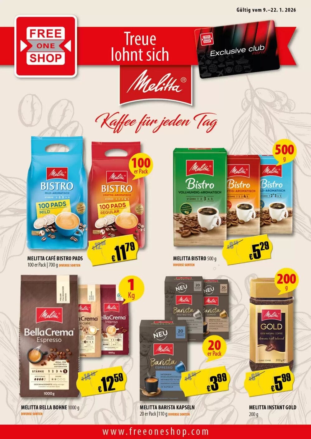 FreeOneShop Prospekt (ab 09.01.2026) zum Blättern - Seite 1