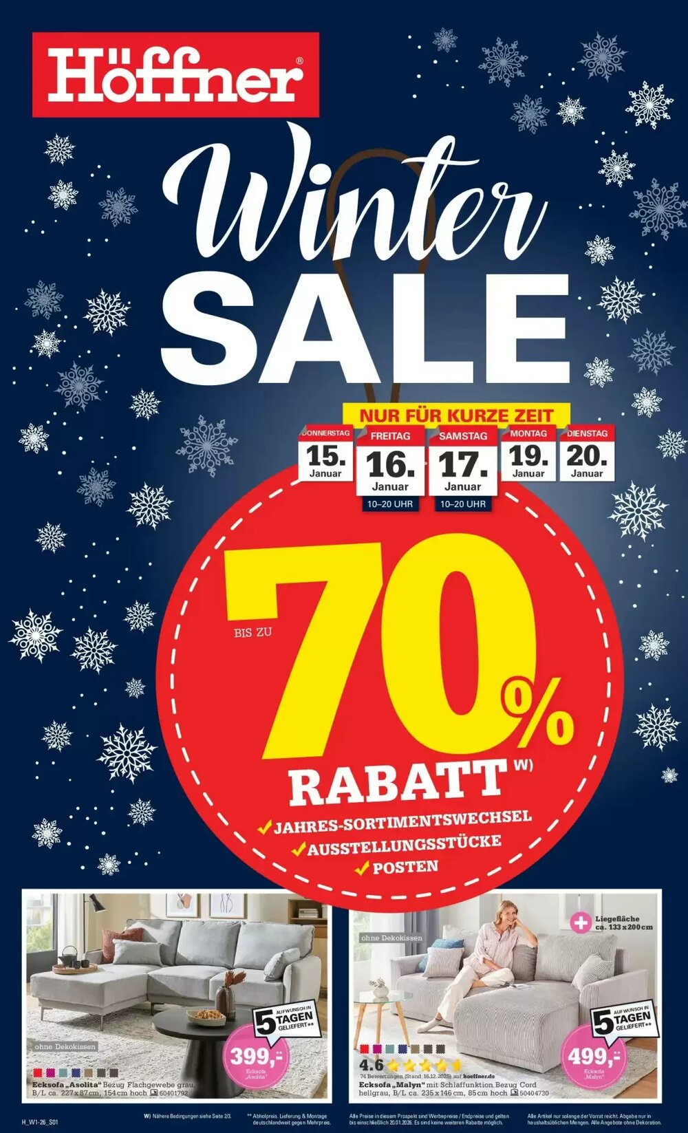 Höffner Prospekt (ab 09.01.2026) zum Blättern - Seite 1