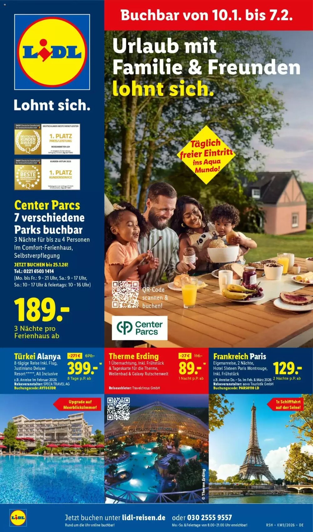 Lidl Reisen Prospekt (ab 10.01.2026) zum Blättern - Seite 1
