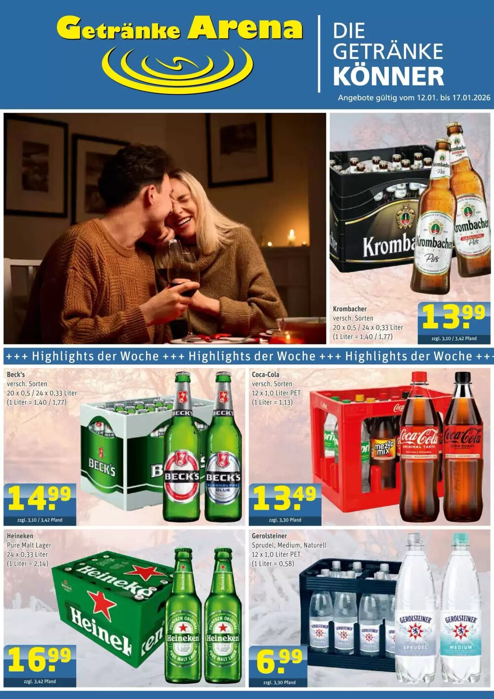 Getränke Arena Prospekt (ab 11.01.2026) zum Blättern - Seite 1