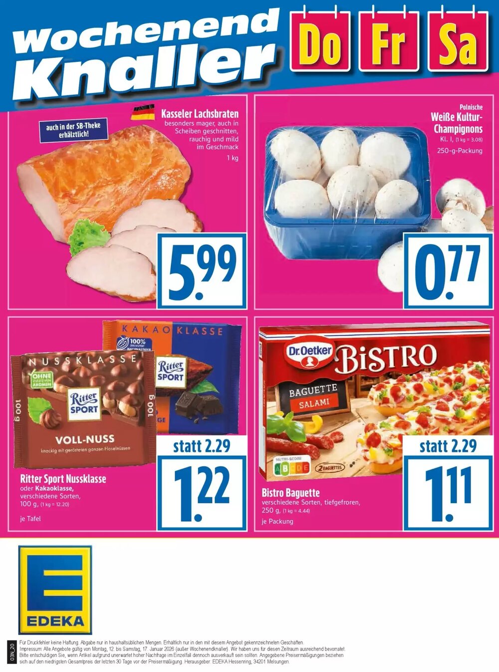 EDEKA Hahner Prospekt (ab 11.01.2026) zum Blättern - Seite 22