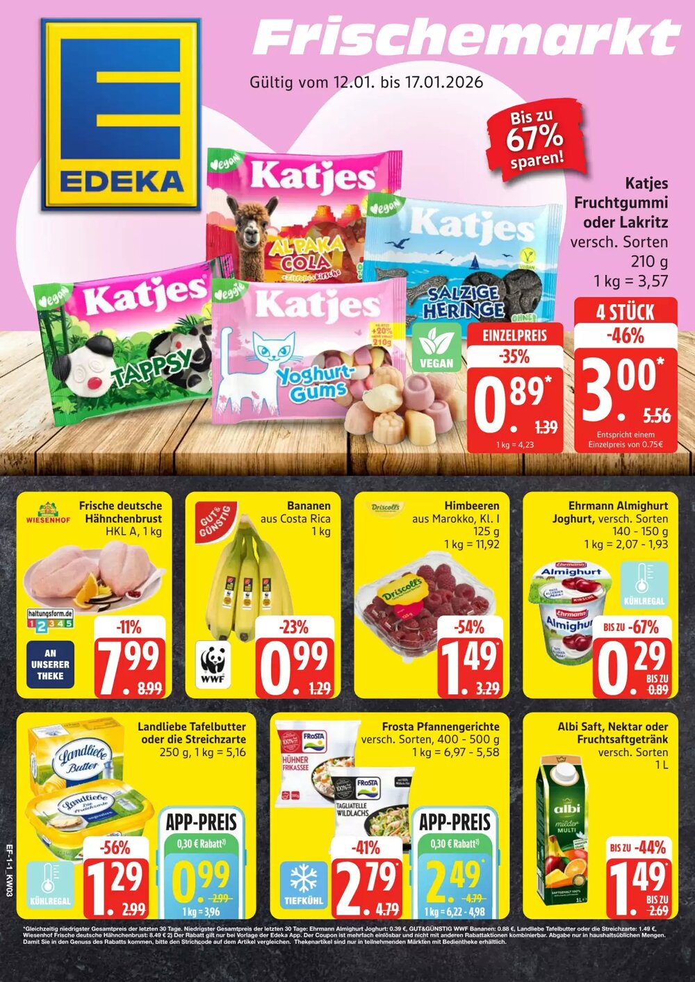 Edeka Frischemarkt Prospekt (ab 12.01.2026) zum Blättern - Seite 1