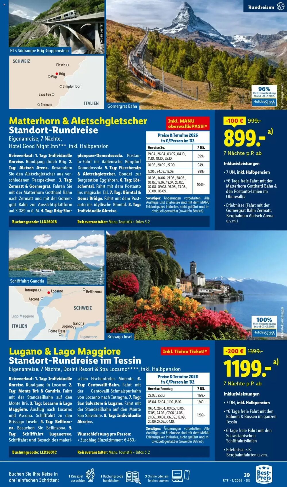 Lidl Reisen Prospekt (ab 14.01.2026) zum Blättern - Seite 39