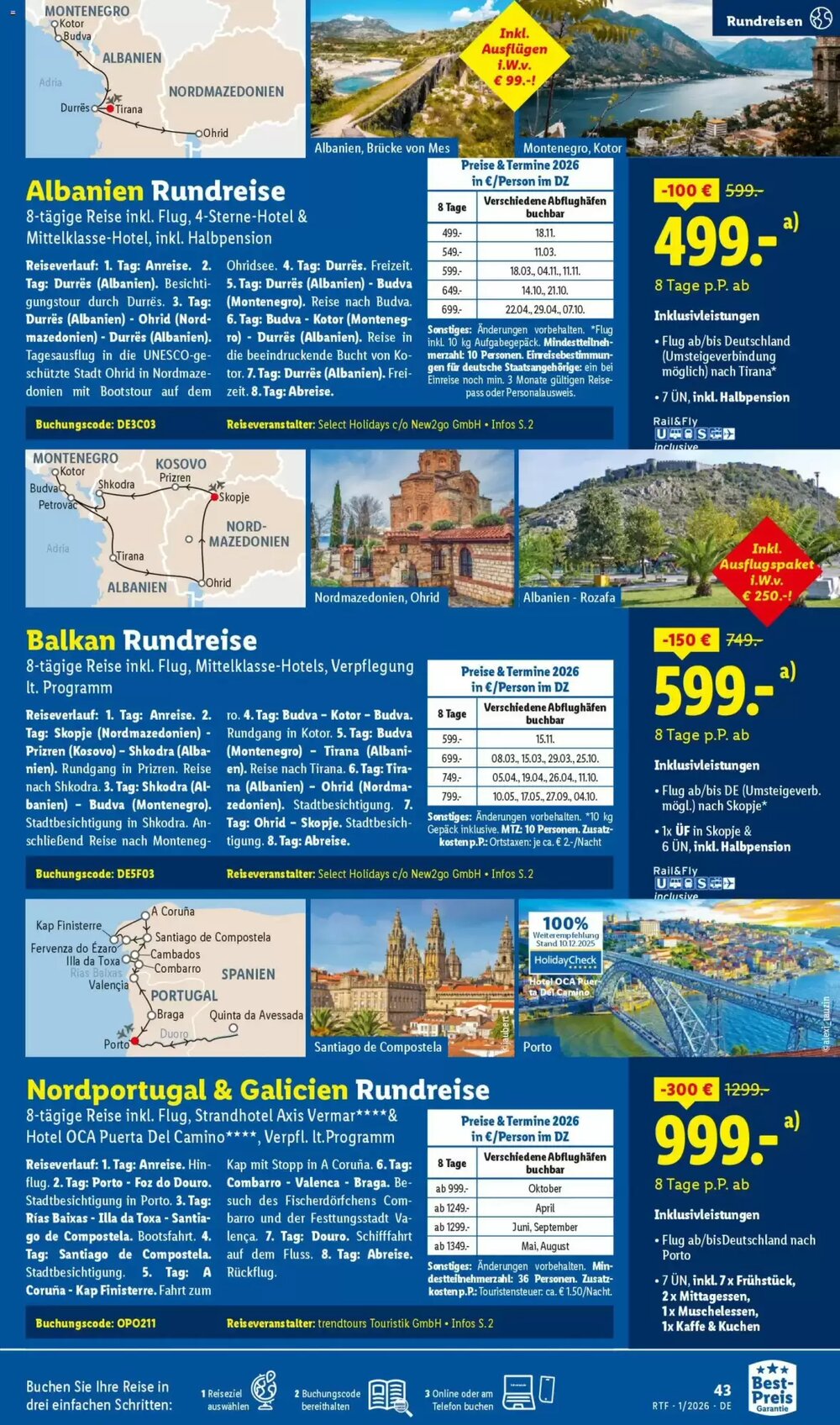 Lidl Reisen Prospekt (ab 14.01.2026) zum Blättern - Seite 43