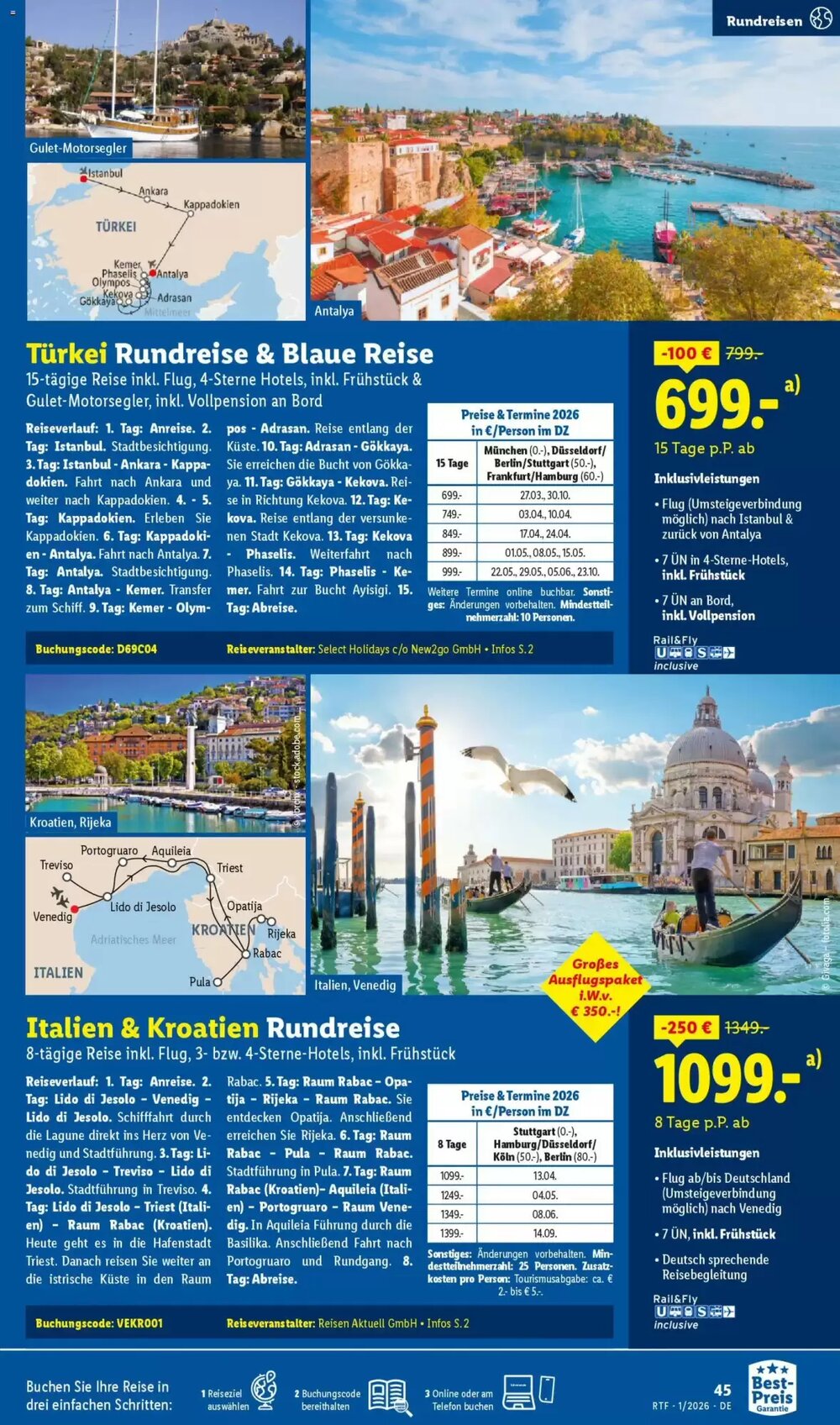 Lidl Reisen Prospekt (ab 14.01.2026) zum Blättern - Seite 45