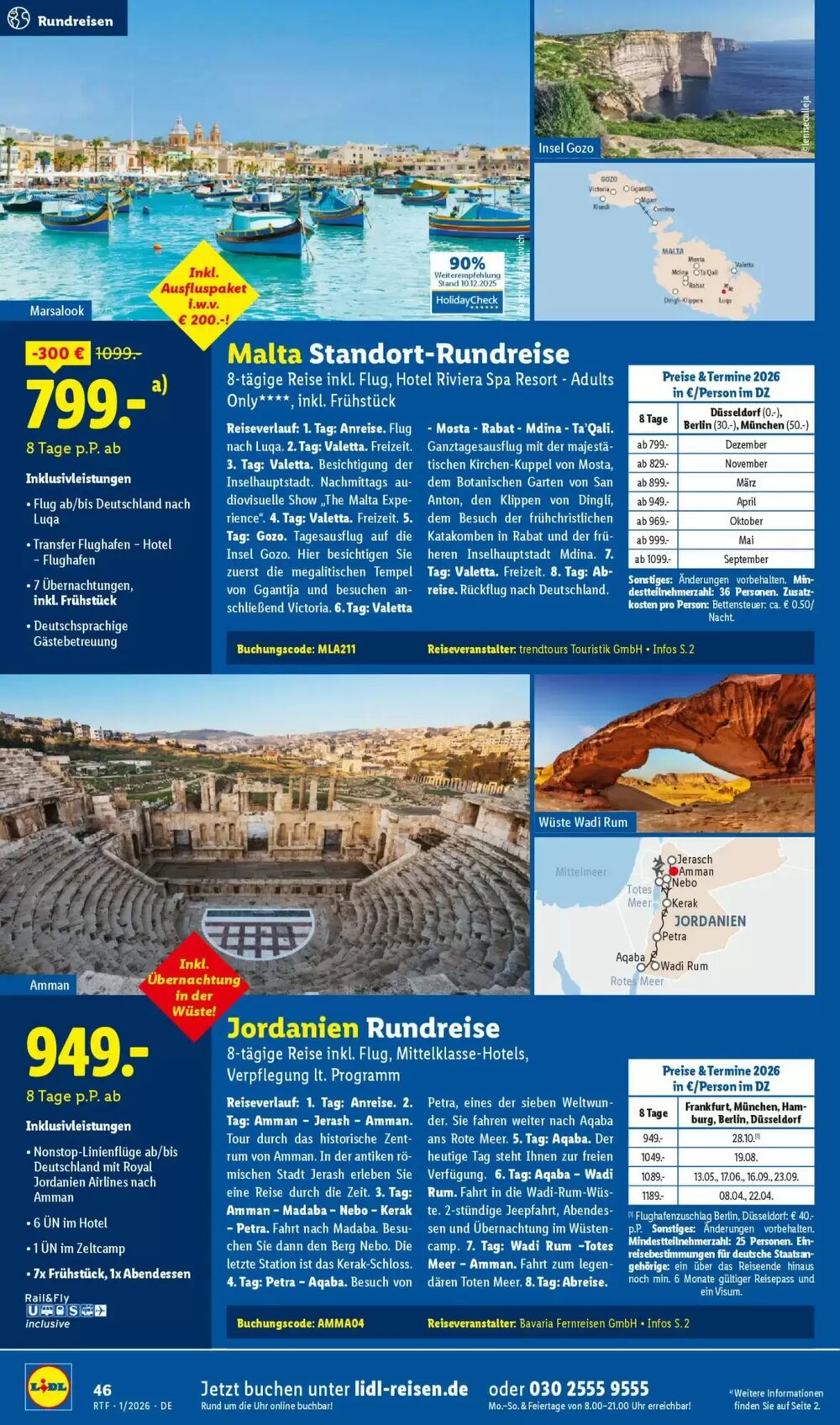 Lidl Reisen Prospekt (ab 14.01.2026) zum Blättern - Seite 46