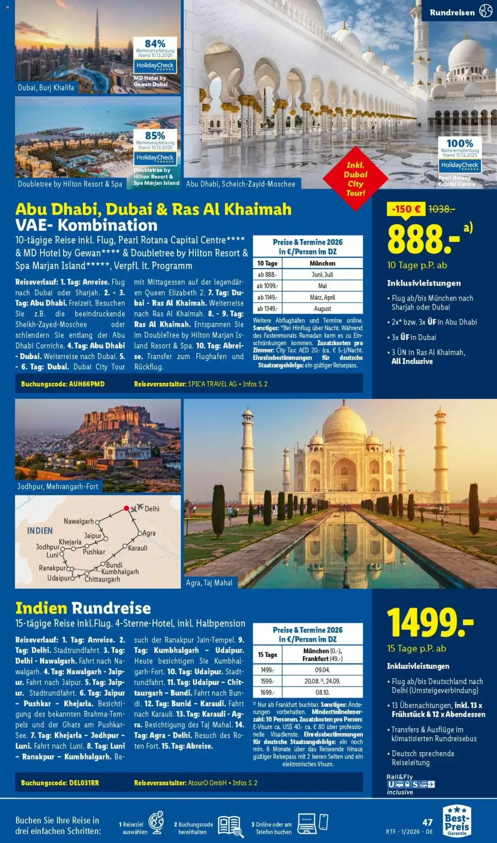 Lidl Reisen Prospekt (ab 14.01.2026) zum Blättern - Seite 47