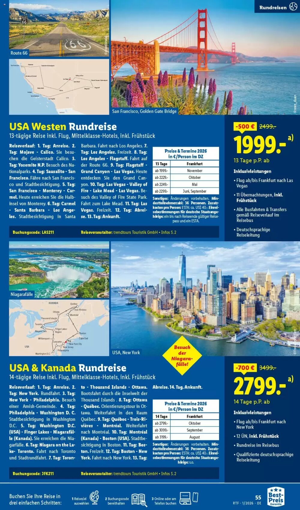 Lidl Reisen Prospekt (ab 14.01.2026) zum Blättern - Seite 55