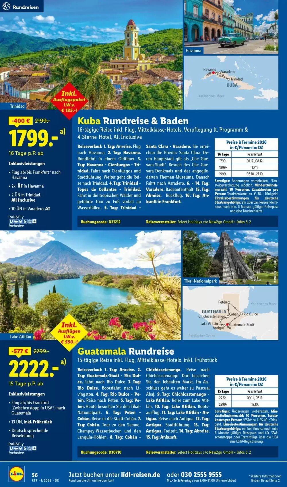 Lidl Reisen Prospekt (ab 14.01.2026) zum Blättern - Seite 56