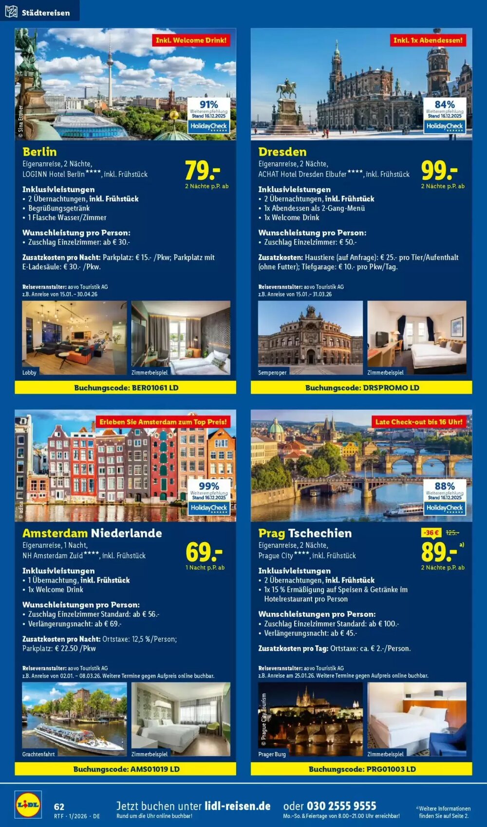Lidl Reisen Prospekt (ab 14.01.2026) zum Blättern - Seite 62