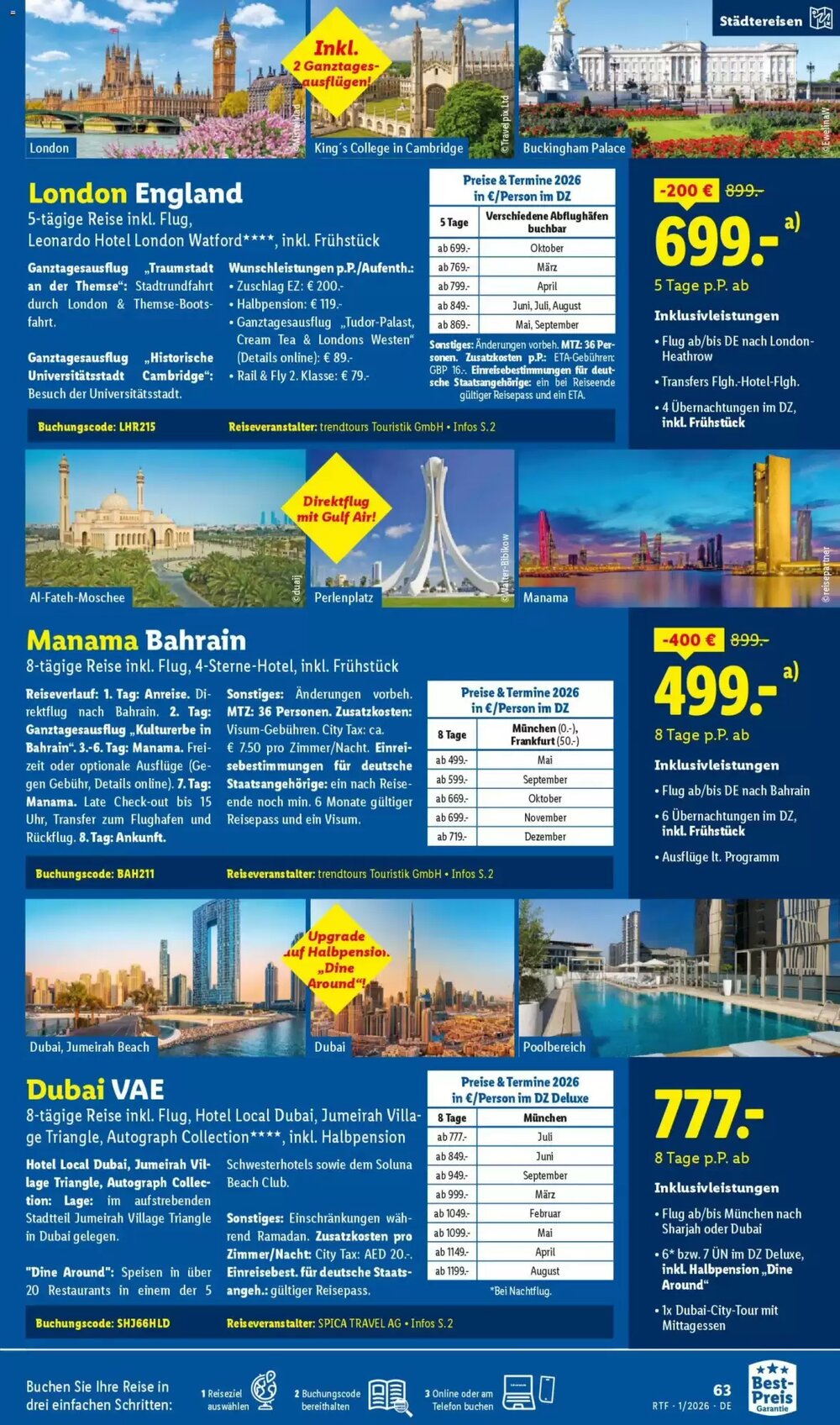 Lidl Reisen Prospekt (ab 14.01.2026) zum Blättern - Seite 63