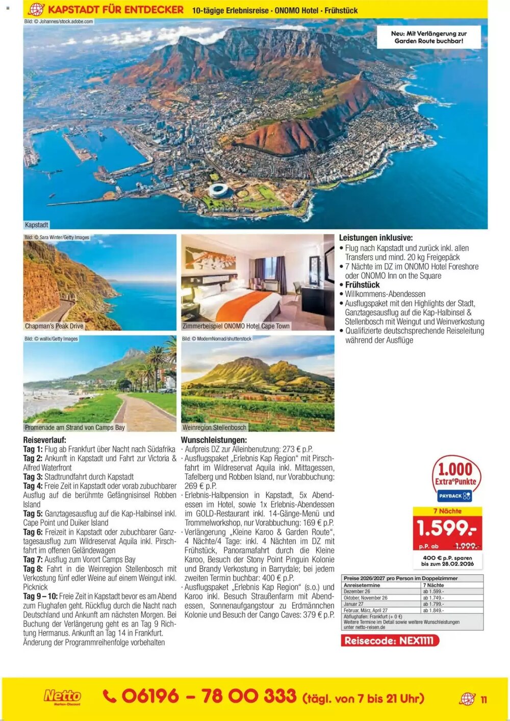 Netto Reisen Prospekt (ab 15.01.2026) zum Blättern - Seite 11